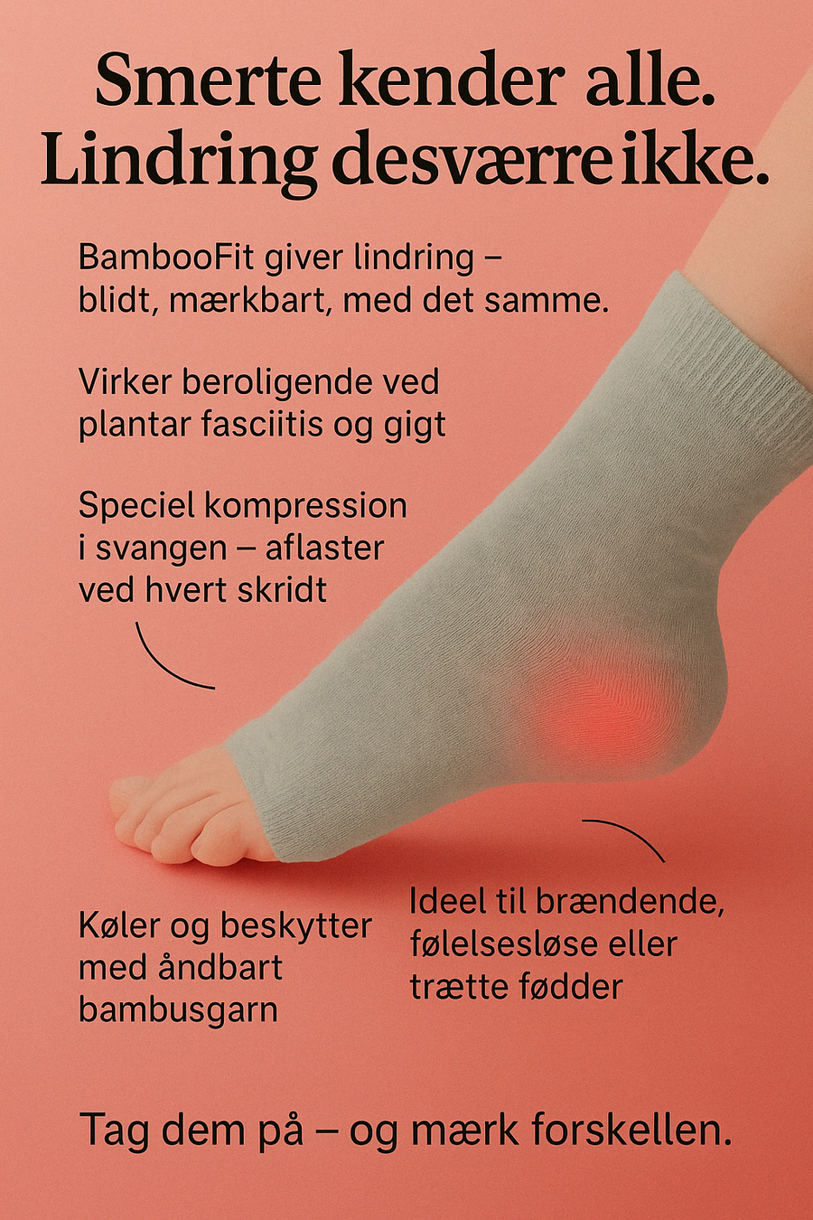BambooFit Kompressionsstrømper - Naturlig Lindring til Fødder med Smerter, Premium Bambusfibre