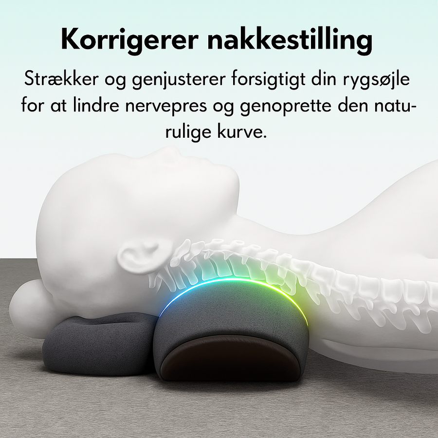Minako- 3 i 1 Massage, Komfort og Støtte til Nakken og Øvre Ryg