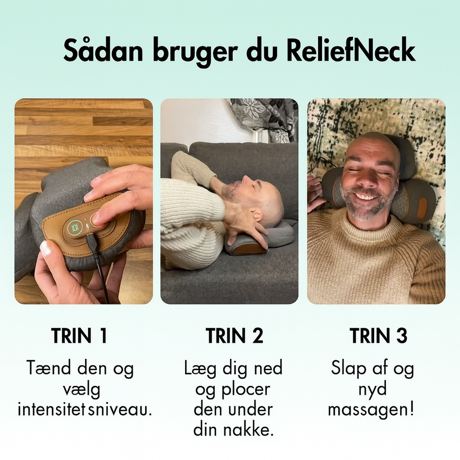 Minako- 3 i 1 Massage, Komfort og Støtte til Nakken og Øvre Ryg